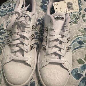Adidas Women's White Leopard Sneakers